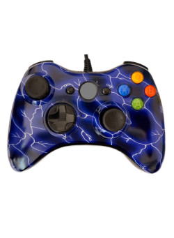 Геймпад проводной Controller (Синие молнии) (Xbox 360)